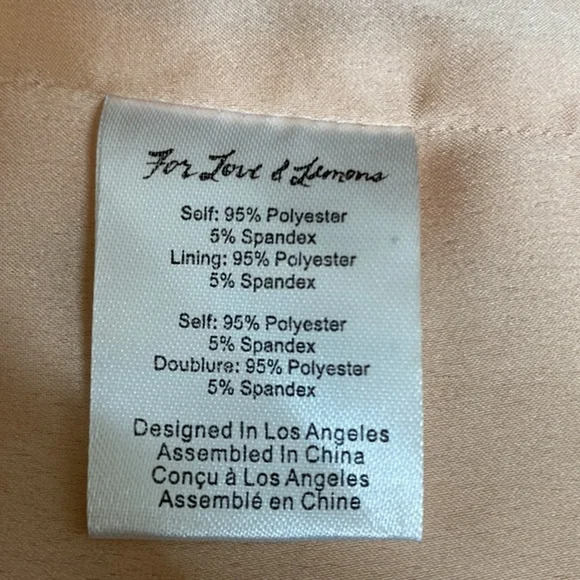 For Love & Lemons Satin Crop Top Blush Adjustable Strap Size Small - Picture 5 of 5